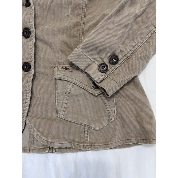 Levi's Women's Corduroy Button Up Collared 3 Button Jacket Size L Tan - Picture 7 of 9